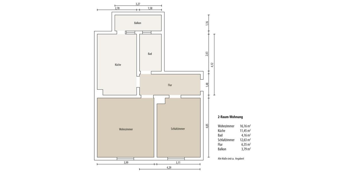Etagenwohnung Gera Lusan - 2 Zimmer, 54 m&sup2;, 317&euro; | Angebot:26156198
