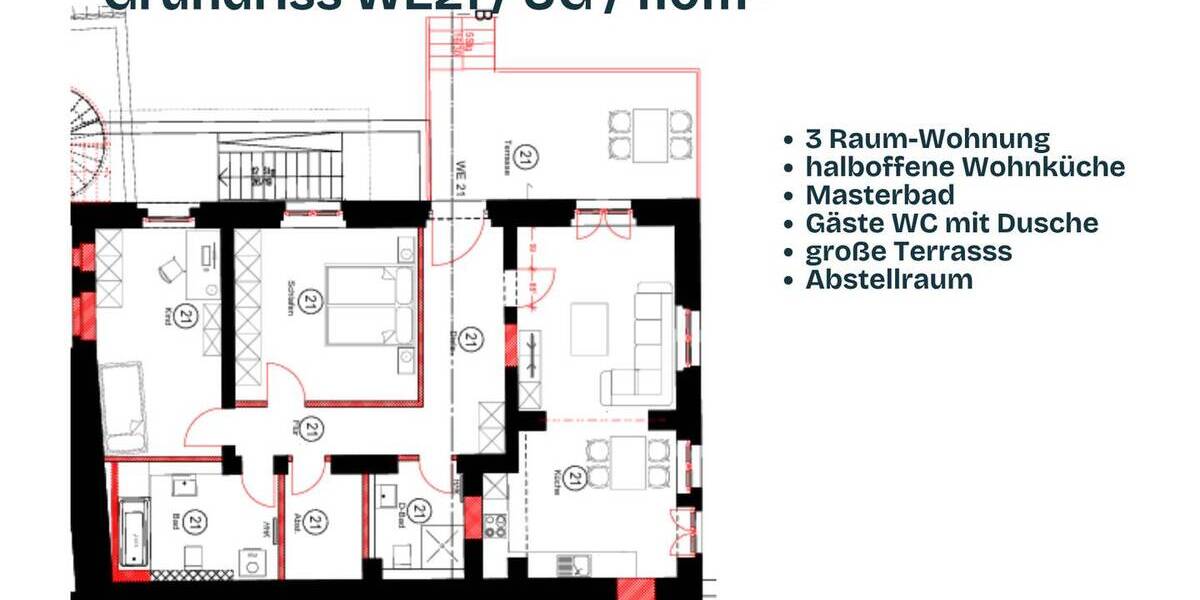 Etagenwohnung Crimmitschau - 3 Zimmer, 110 m&sup2;, 1.045&euro; | Angebot:26879298