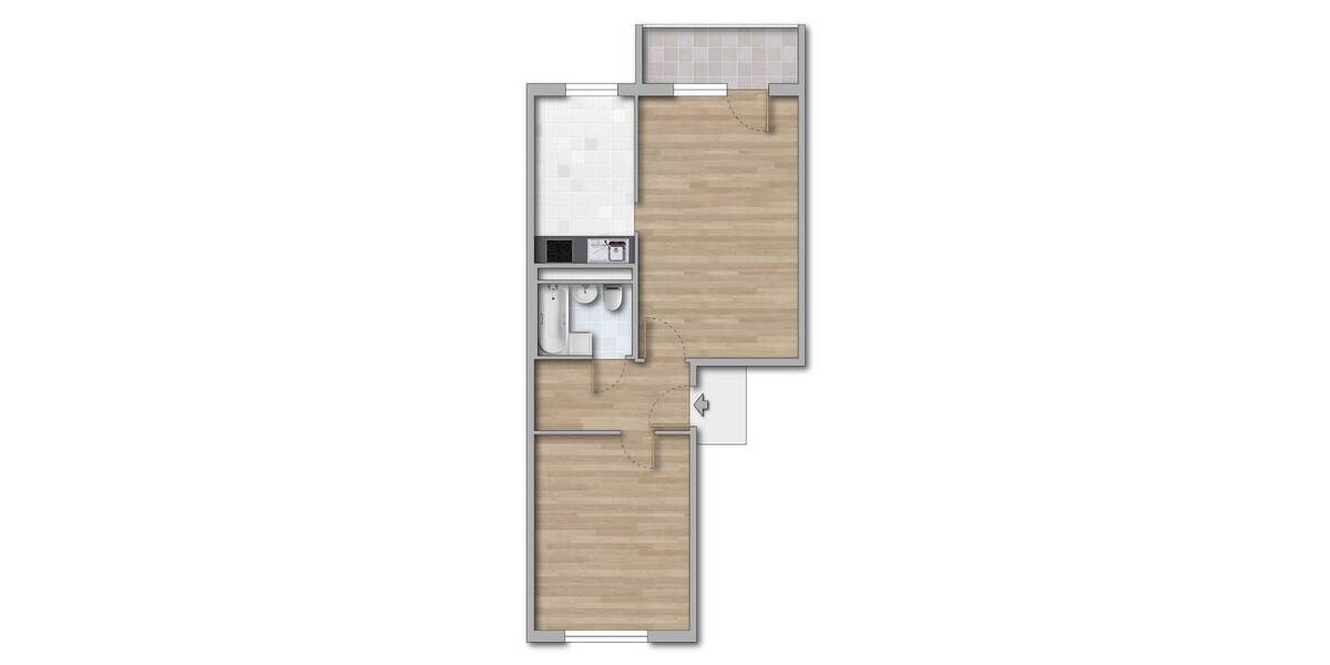Etagenwohnung Gera Lusan - 2 Zimmer, 54 m&sup2;, 290&euro; | Angebot:26798024