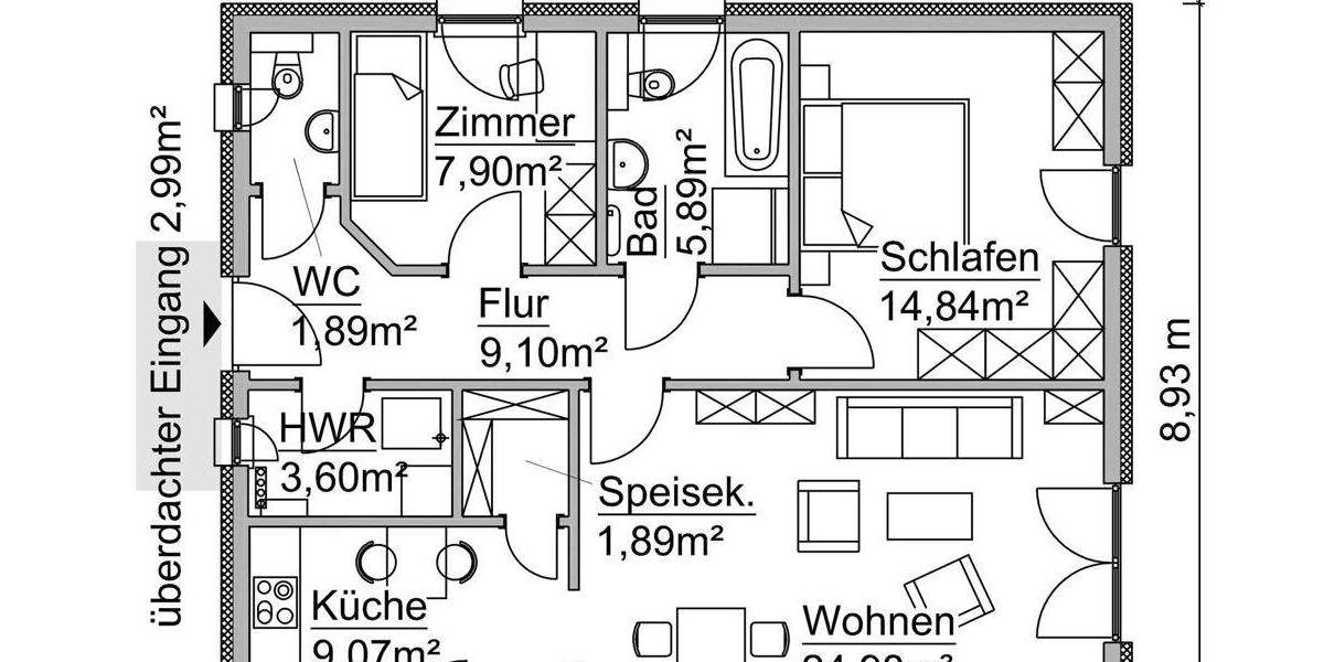 Bungalow Hermsdorf - 3 Zimmer, 100 m&sup2;, 385.760&euro; | Angebot:25738998