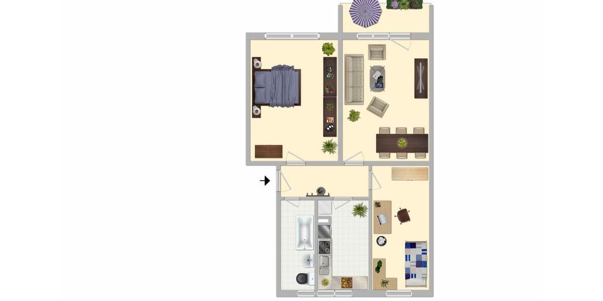 Etagenwohnung Hermsdorf - 3 Zimmer, 60 m&sup2;, 350&euro; | Angebot:26279106
