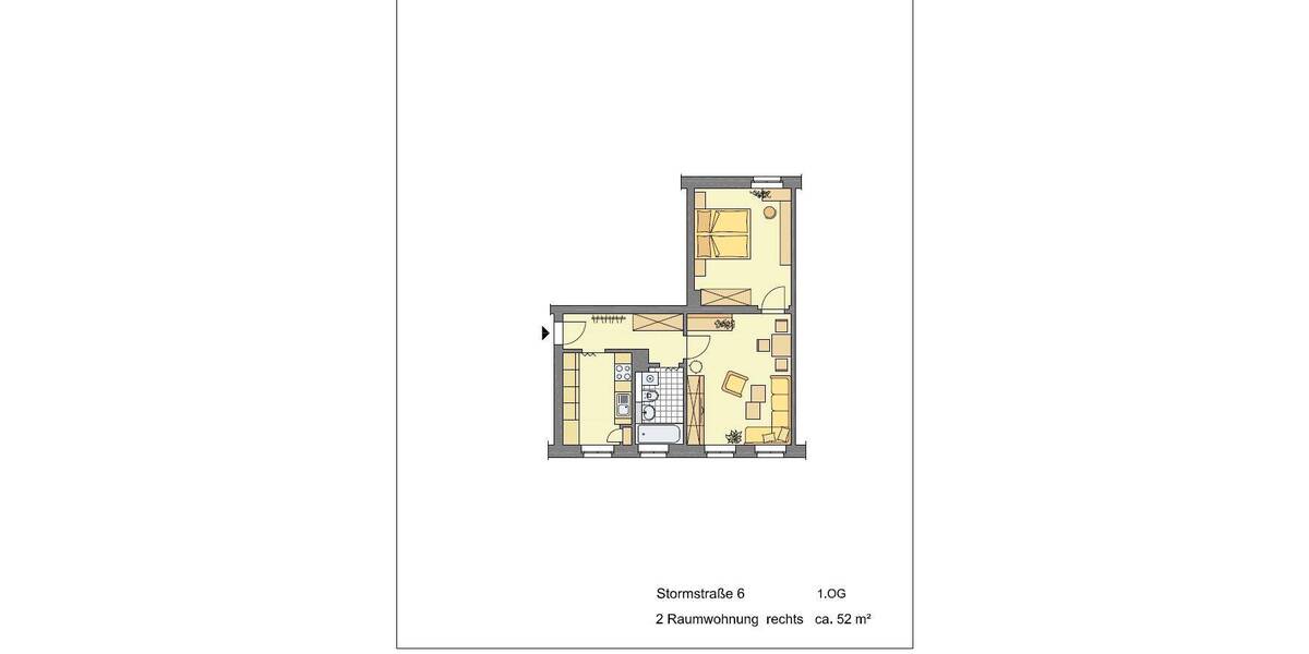 Etagenwohnung Gera Liebschwitz - 2 Zimmer, 53 m&sup2;, 280&euro; | Angebot:26768332