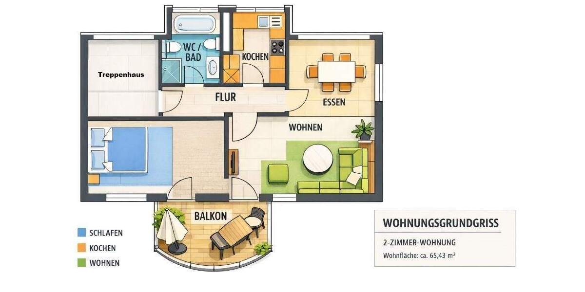 Etagenwohnung Triptis - 2 Zimmer, 65 m&sup2;, 87.400&euro; | Angebot:25213167