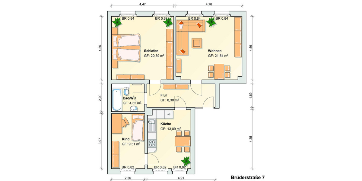 Dachgeschoßwohnung Werdau - 3 Zimmer, 66 m&sup2;, 368&euro; | Angebot:26006936