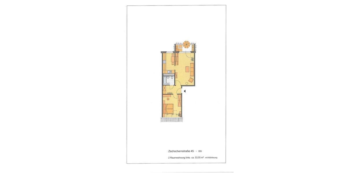 Dachgeschoßwohnung Gera - 2 Zimmer, 53 m&sup2;, 300&euro; | Angebot:26425567