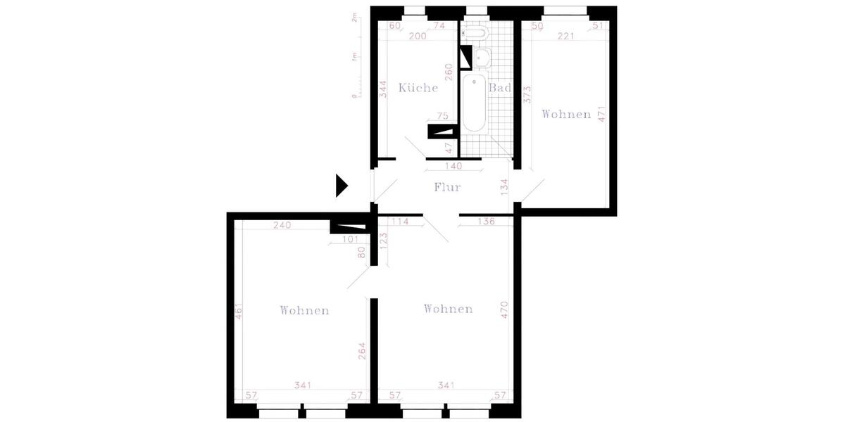 Etagenwohnung Werdau - 3 Zimmer, 56 m&sup2;, 39.800&euro; | Angebot:26972792