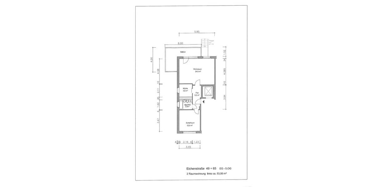 Etagenwohnung Gera Lusan - 2 Zimmer, 52 m&sup2;, 315&euro; | Angebot:26805929