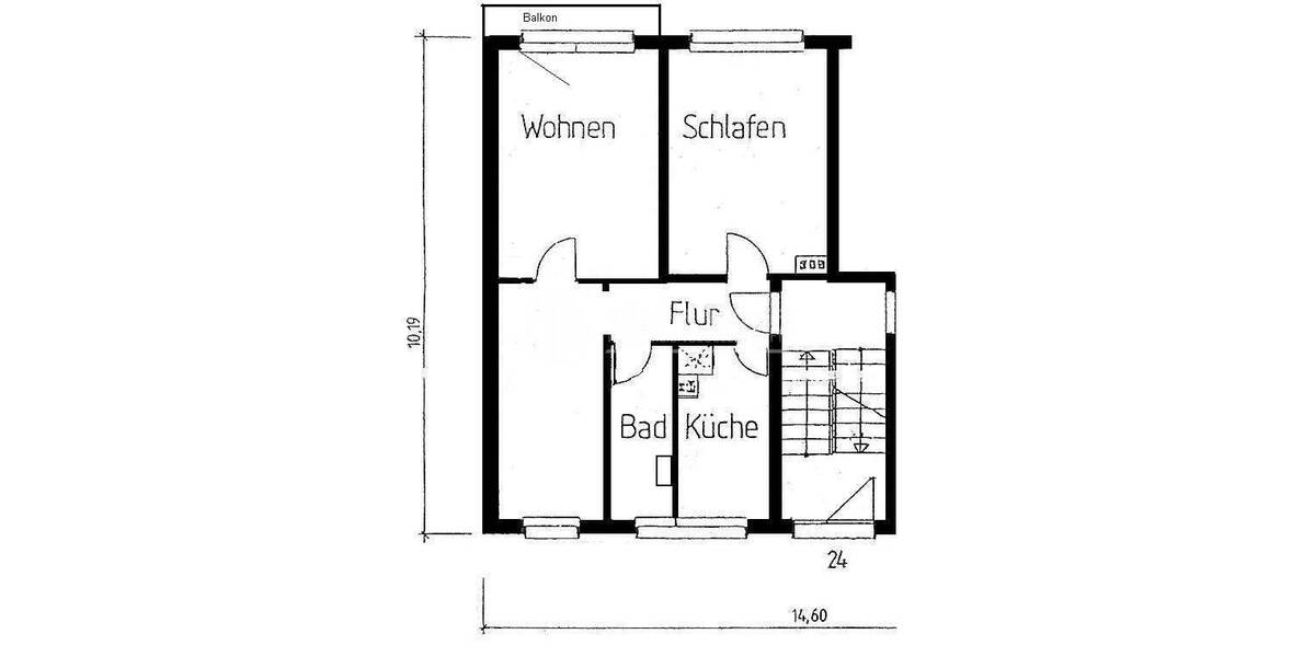 Etagenwohnung Gera Debschwitz - 3 Zimmer, 60 m&sup2;, 69.950&euro; | Angebot:26740502
