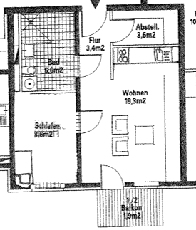 Bequemes Wohnen im Alter in offen gestalteter 2-Raumwohnung 2 zimmer