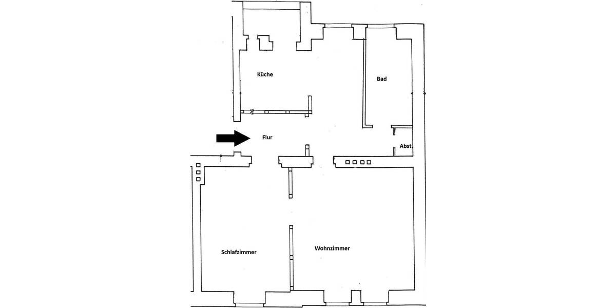 Etagenwohnung Gera Innenstadt - 2 Zimmer, 56 m&sup2;, 330&euro; | Angebot:26557977