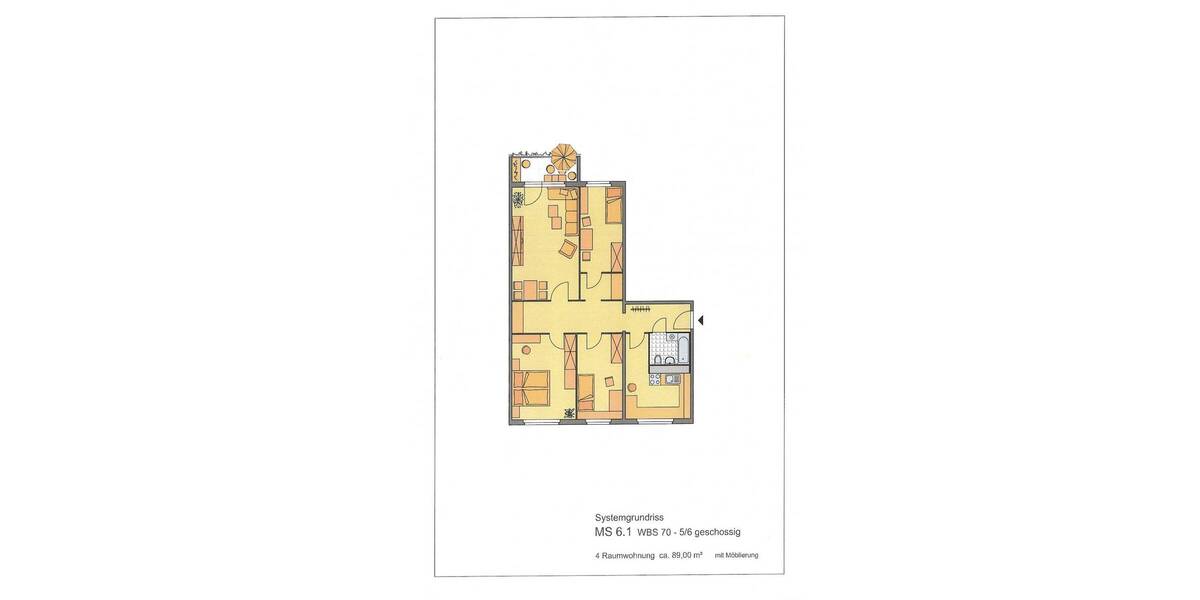 Etagenwohnung Gera Lusan - 4 Zimmer, 89 m&sup2;, 490&euro; | Angebot:26879183