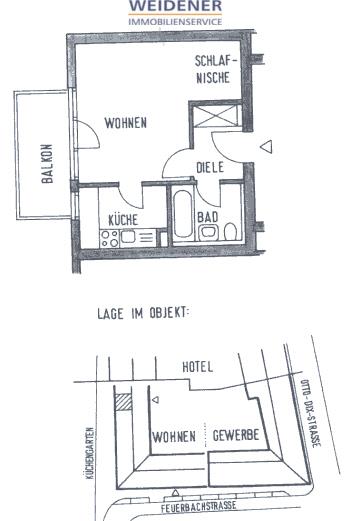 Traumlage am Küchengarten! Schöne 1-Raum-Whg. mit EBK, Balkon und Aufzug in Gera-Untermhaus - Etagenwohnung Gera Untermhaus | Angebot:26144347