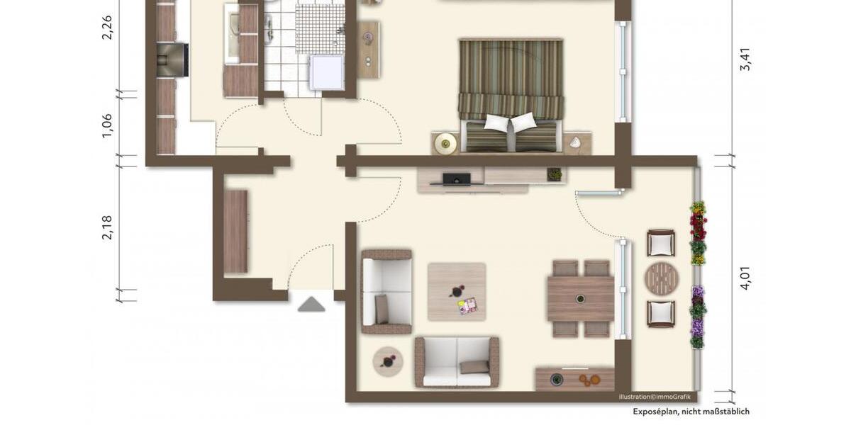 Etagenwohnung Gera Alt-Bieblach - 2 Zimmer, 50 m&sup2;, 389&euro; | Angebot:25854936