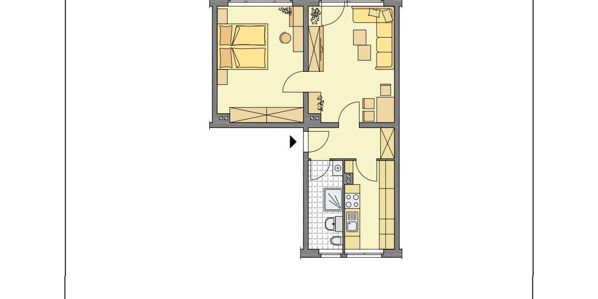 Etagenwohnung Gera Alt-Taubenpreskeln - 2 Zimmer, 48 m&sup2;, 255&euro; | Angebot:26663848