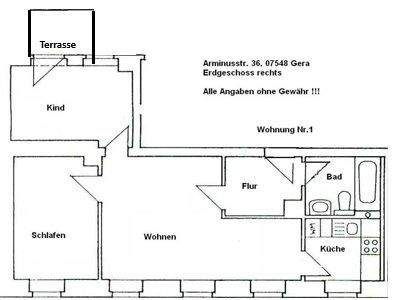 Etagenwohnung Gera Debschwitz - 3 Zimmer, 58 m&sup2;, 360&euro; | Angebot:25749201