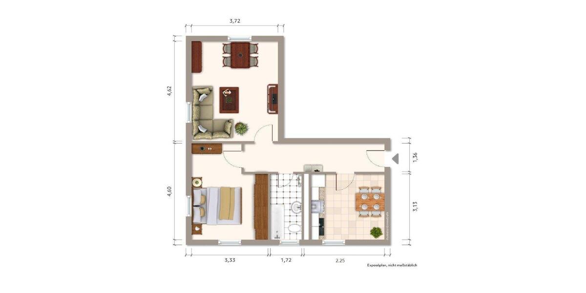 Etagenwohnung Ronneburg - 2 Zimmer, 51 m&sup2;, 274&euro; | Angebot:26535269