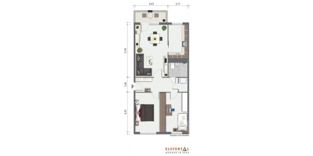 Erdgeschoßwohnung Gera Alt-Bieblach - 3 Zimmer, 70 m&sup2;, 484&euro; | Angebot:26534024