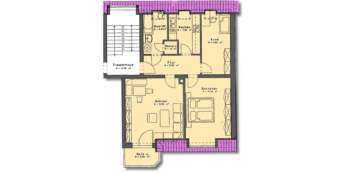 Etagenwohnung Fraureuth - 3 Zimmer, 73 m&sup2;, 510&euro; | Angebot:26597705