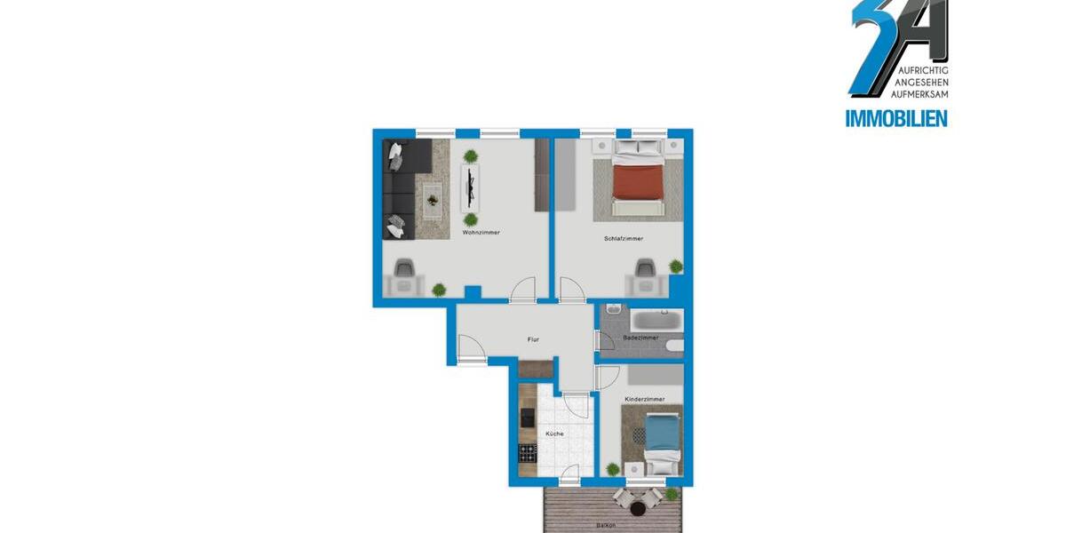 Etagenwohnung Zeitz - 3 Zimmer, 70 m&sup2;, 400&euro; | Angebot:23039002