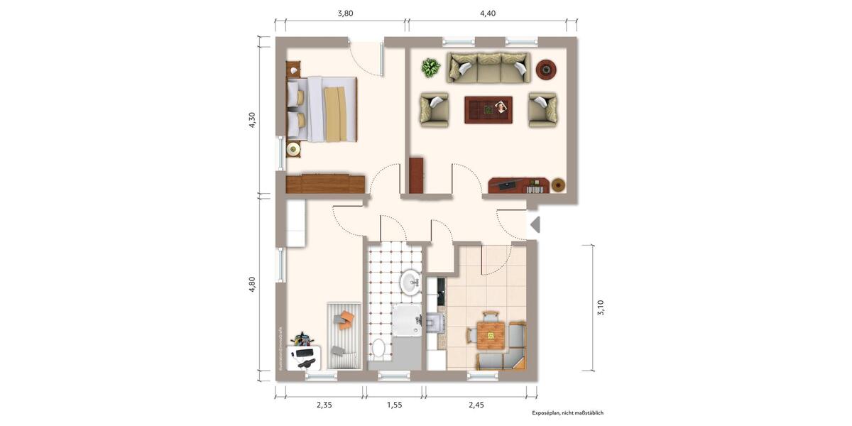 Etagenwohnung Ronneburg - 3 Zimmer, 65 m&sup2;, 365&euro; | Angebot:26476634