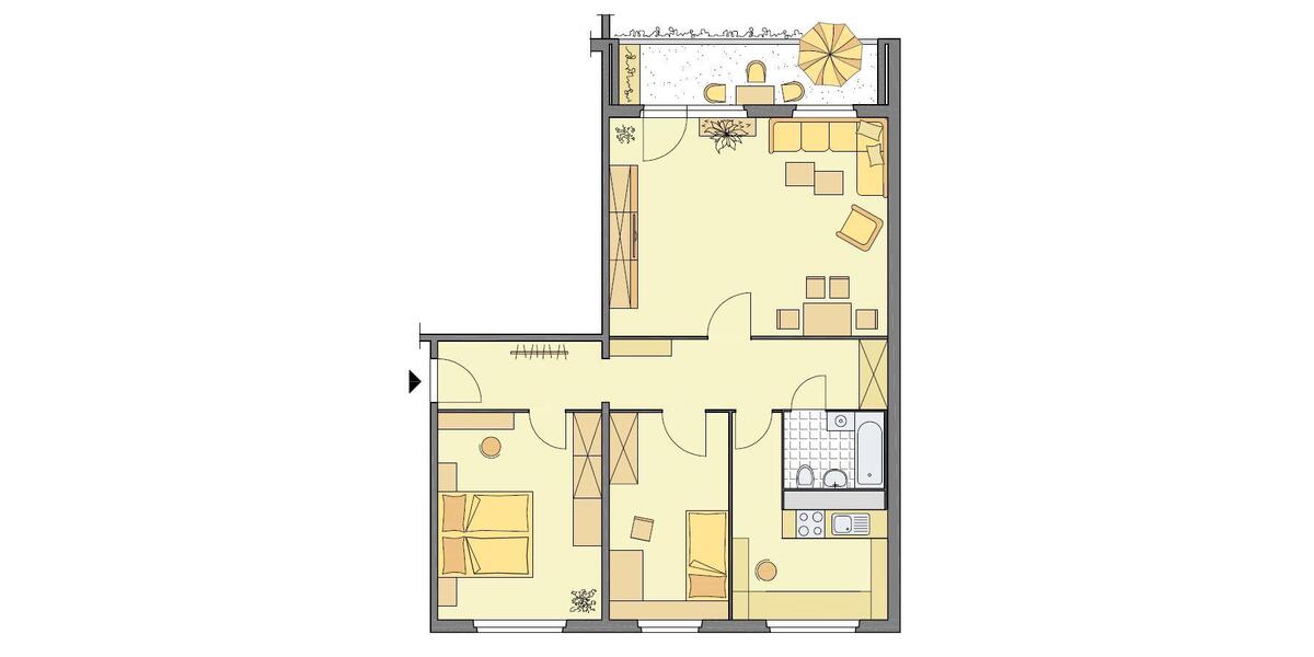 Etagenwohnung Gera Lusan - 3 Zimmer, 82 m&sup2;, 440&euro; | Angebot:26348069