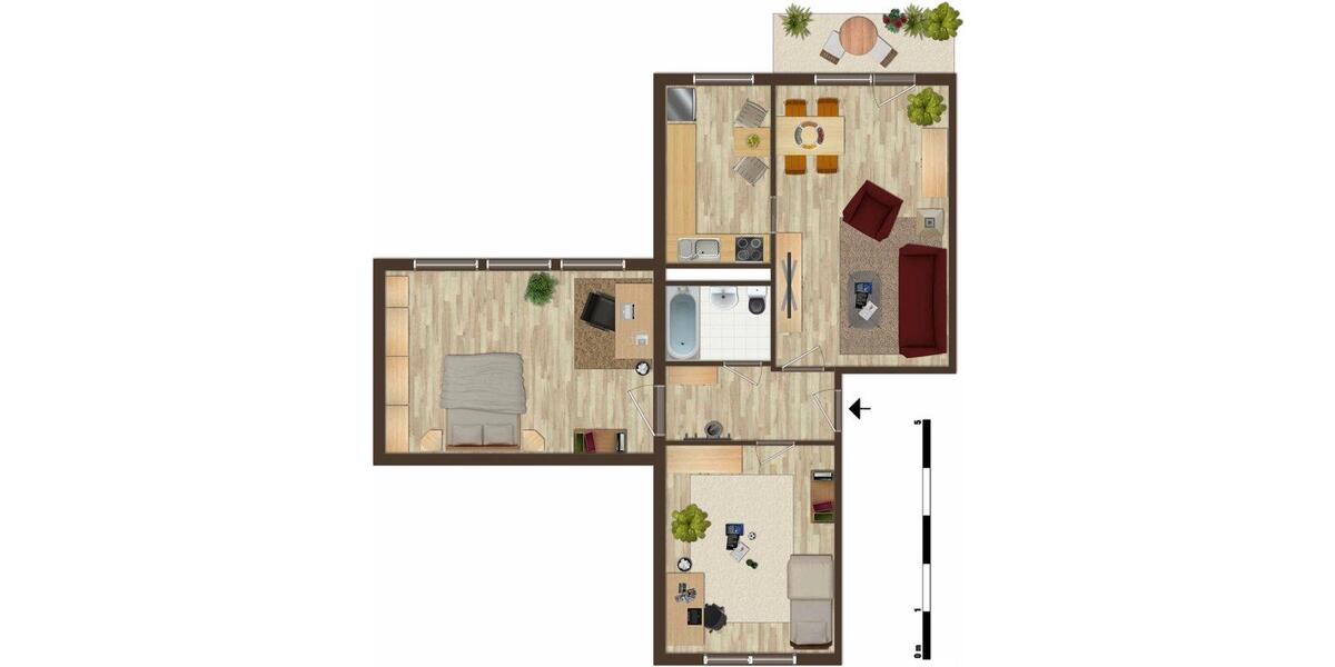 Etagenwohnung Gera Lusan - 3 Zimmer, 77 m&sup2;, 448&euro; | Angebot:26085936