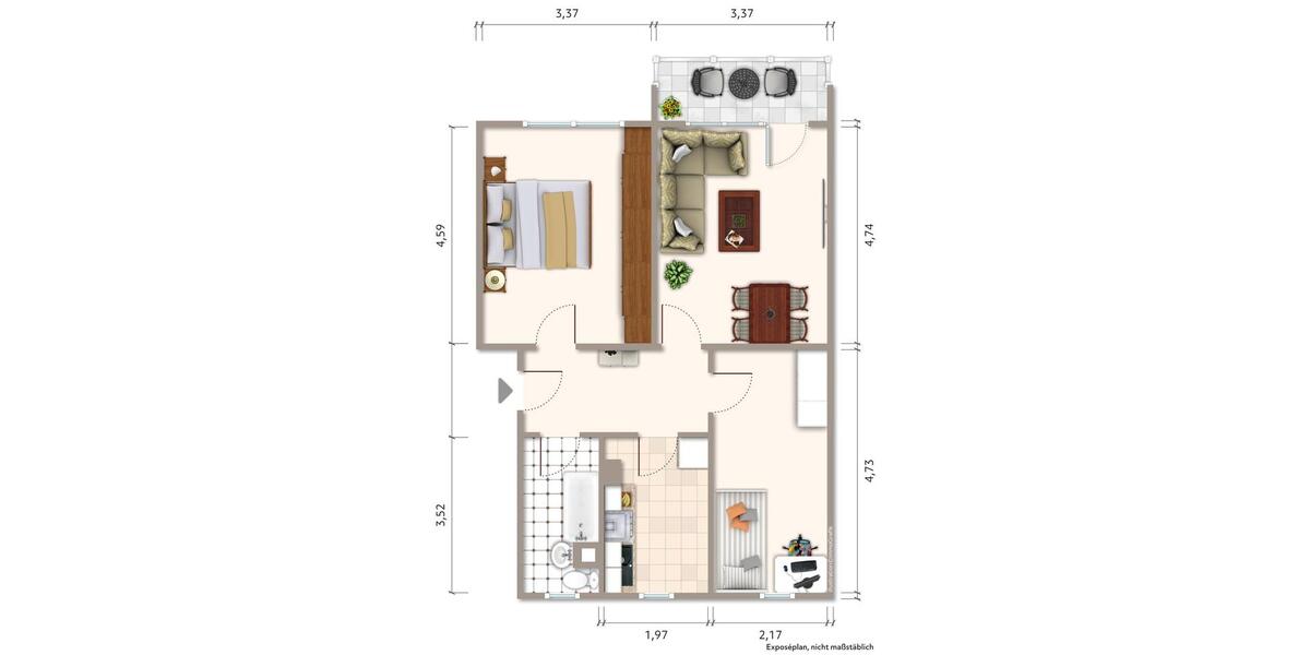Etagenwohnung Ronneburg - 3 Zimmer, 60 m&sup2;, 299&euro; | Angebot:26262225