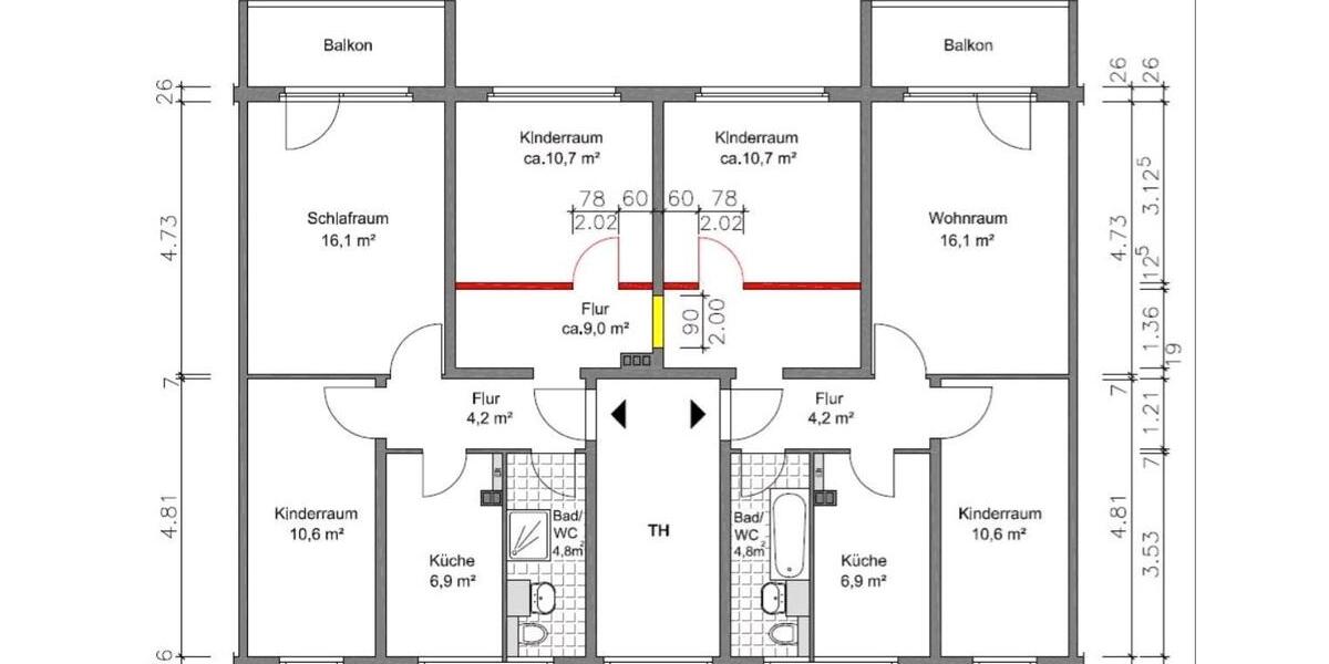 Etagenwohnung Hermsdorf - 5 Zimmer, 118 m&sup2;, 1.010&euro; | Angebot:26650078
