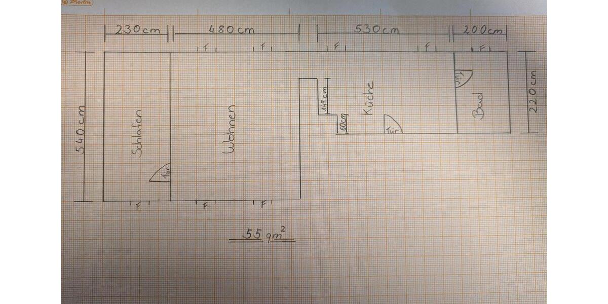 Erdgeschoßwohnung Bürgel - 2 Zimmer, 55 m&sup2;, 360&euro; | Angebot:26481572