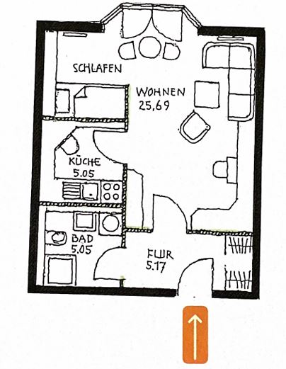 1 Raum Wohnung mit Aufzug in Gera - Etagenwohnung Gera Bieblach-Ost | Angebot:26714339