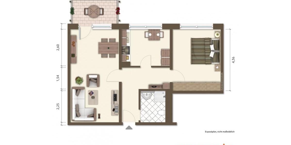 Etagenwohnung Gera Debschwitz - 2 Zimmer, 60 m&sup2;, 405&euro; | Angebot:25379311