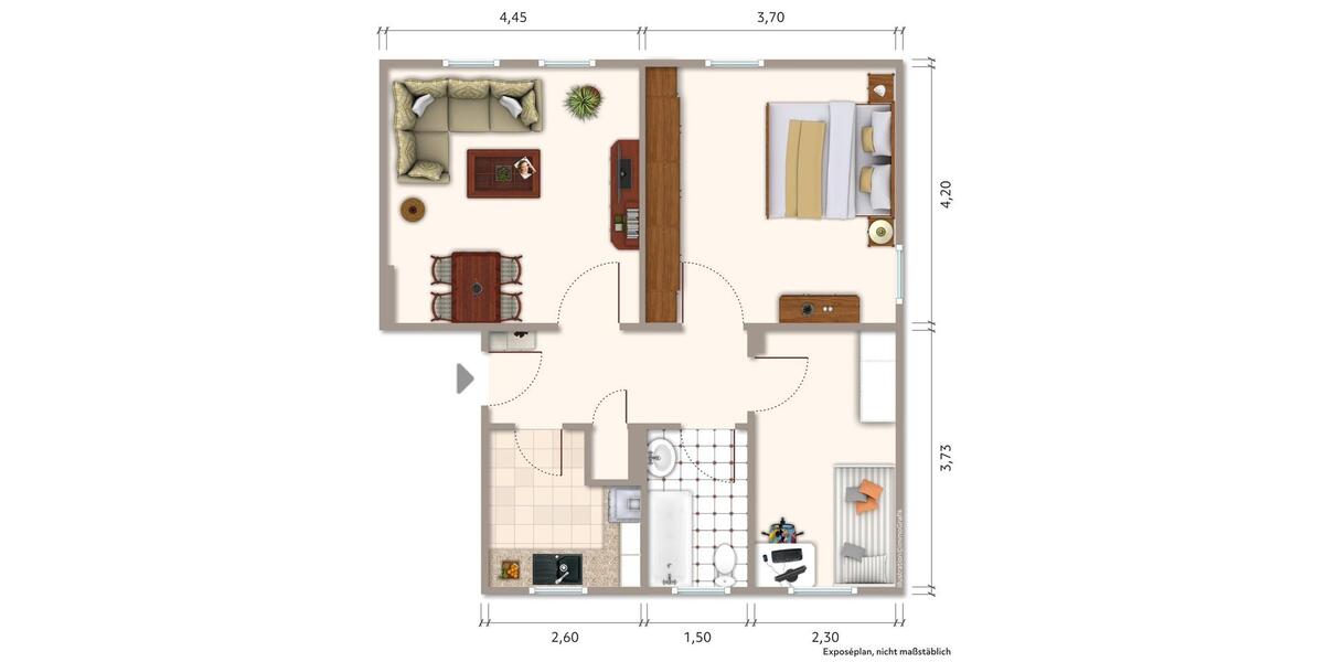 Etagenwohnung Ronneburg - 3 Zimmer, 62 m&sup2;, 335&euro; | Angebot:26252794