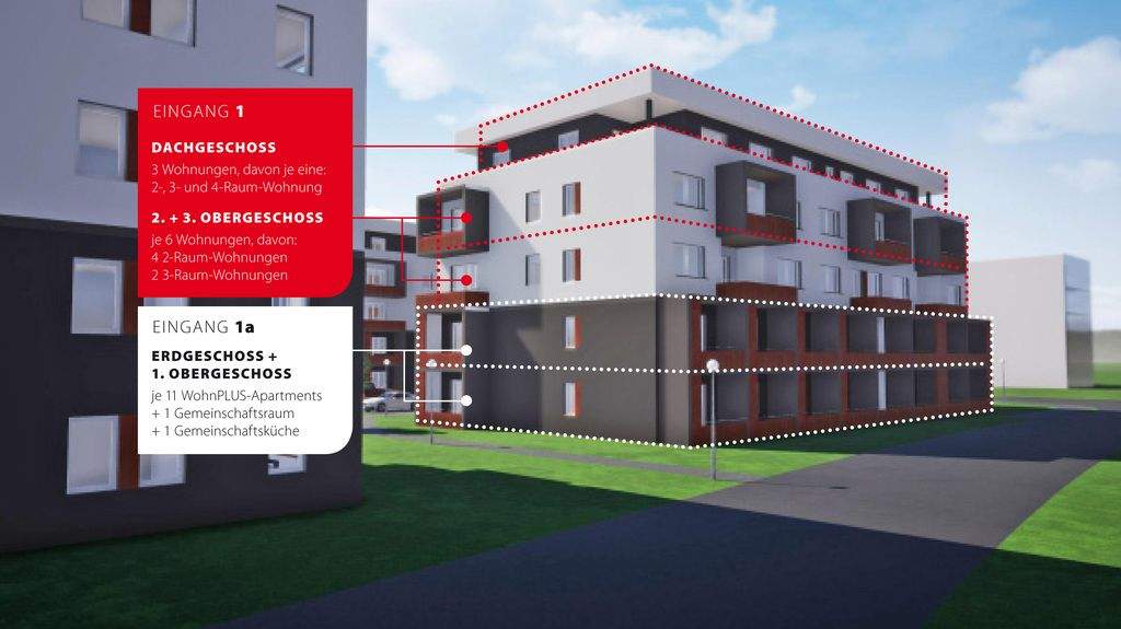 WohnPLUS-Apartments im WeidenCarré - Glücklich wohnen am Heeresberg 1 zimmer