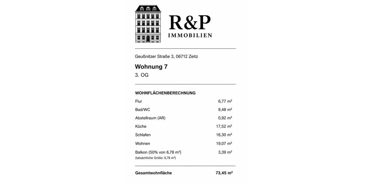 Etagenwohnung Zeitz - 2 Zimmer, 73 m&sup2;, 444&euro; | Angebot:26485924