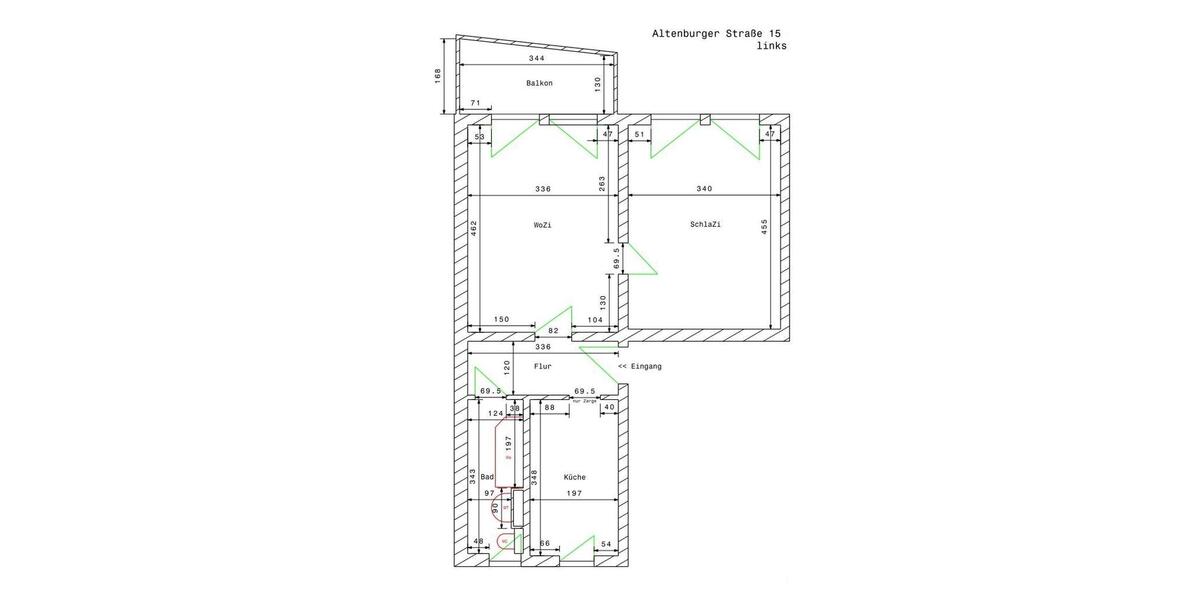 Etagenwohnung Meuselwitz - 2 Zimmer, 49 m&sup2;, 280&euro; | Angebot:26093971