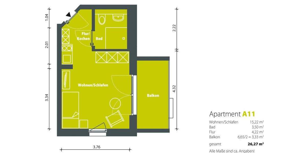 WohnPLUS-Apartments im WeidenCarré - Glücklich wohnen am Heeresberg 1 zimmer