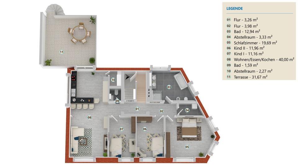 Einfamilienhaus Heideland - 4 Zimmer, 126 m&sup2;, 1.350&euro; | Angebot:25539494