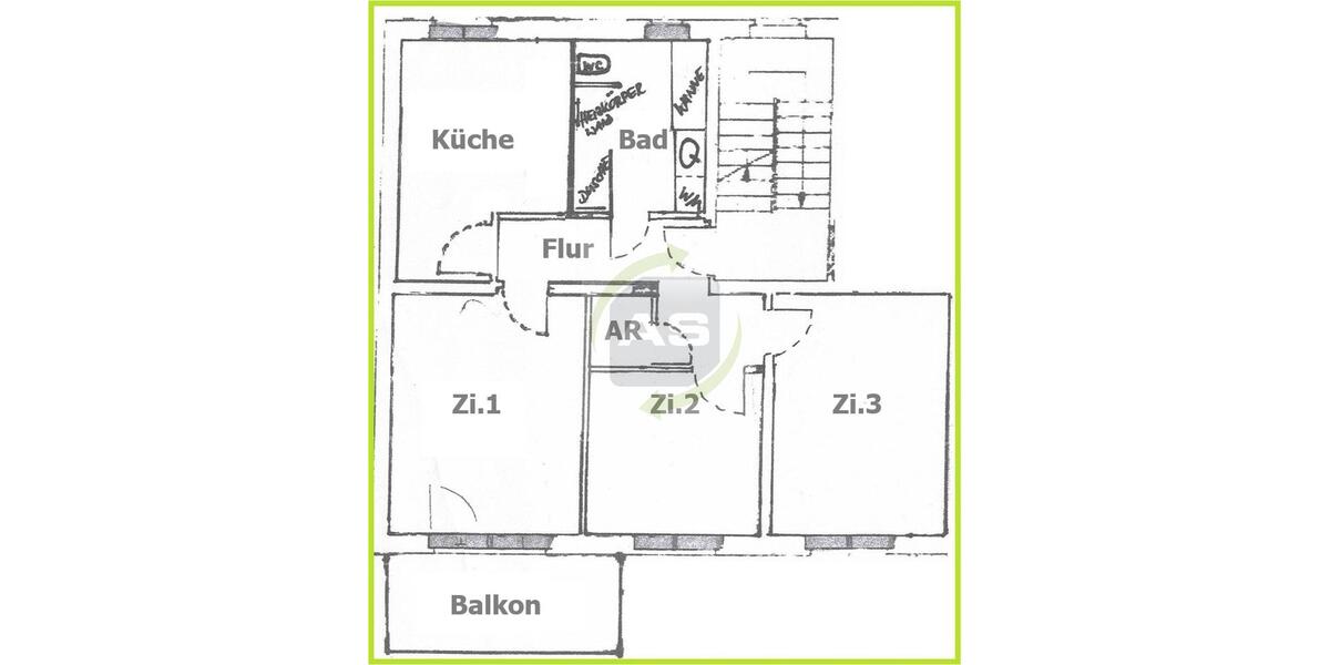 Etagenwohnung Meerane - 3 Zimmer, 82 m&sup2;, 595&euro; | Angebot:25365173