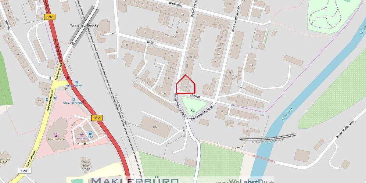 Etagenwohnung Greiz Irchwitz - 3 Zimmer, 77 m&sup2;, 382&euro; | Angebot:22520099