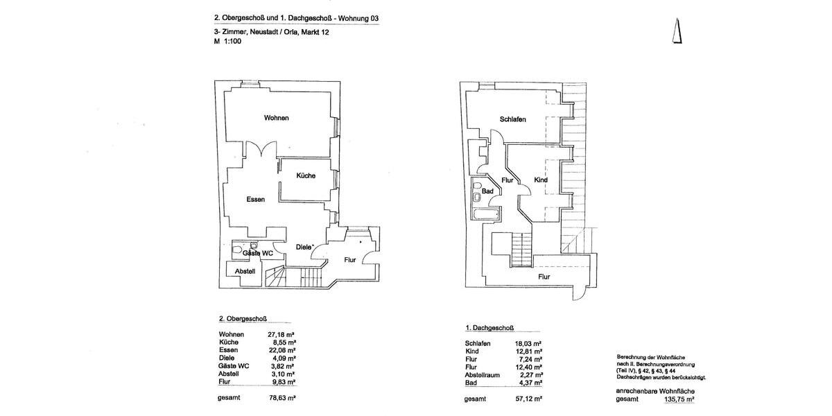 Maisonettenwohnung Neustadt an der Orla - 3.5 Zimmer, 135 m&sup2;, 575&euro; | Angebot:17105471