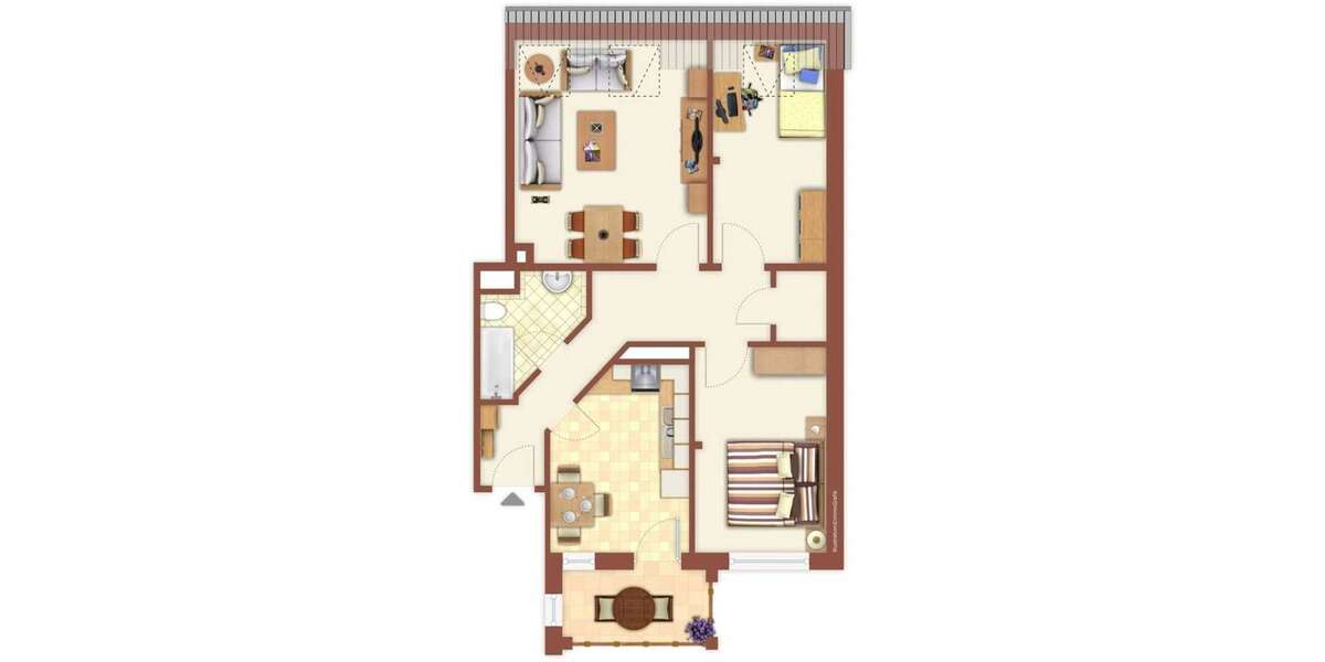 komplett möblierte 3-Zim-Wohnung mit Balkon - auch kurzfristige Mietzeit möglich 3 zimmer