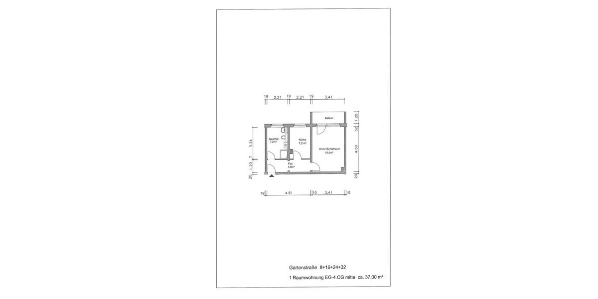 Etagenwohnung Gera Alt-Taubenpreskeln - 1 Zimmer, 37 m&sup2;, 230&euro; | Angebot:25870234