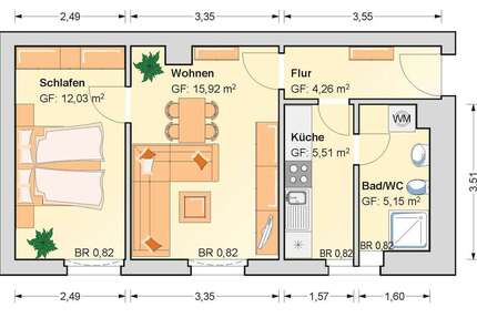 Wohnung zum Mieten in Fraureuth 238 € 47.55 m² 2 zimmer