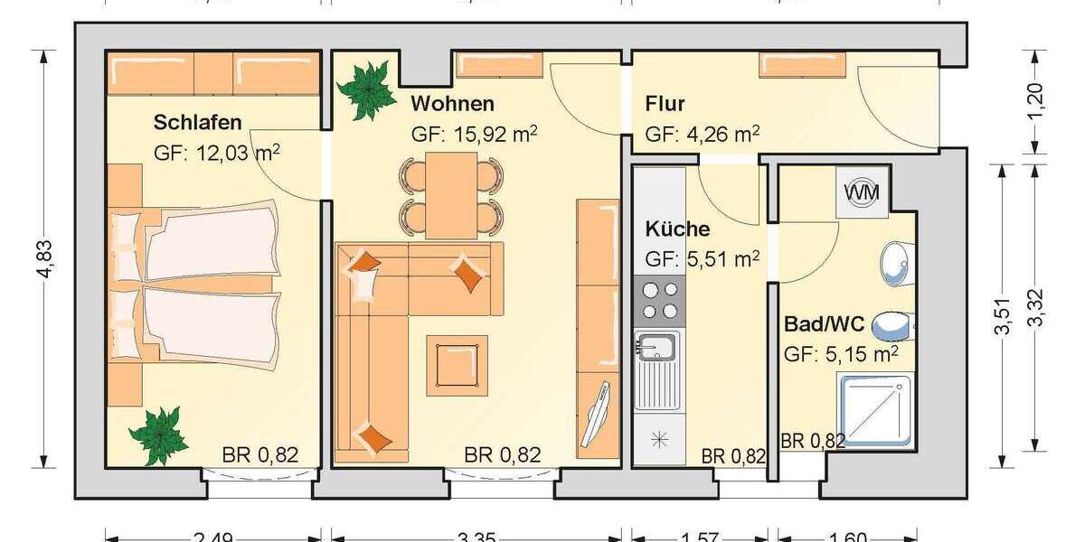Wohnung zum Mieten in Fraureuth 238 € 47.55 m² 2 zimmer