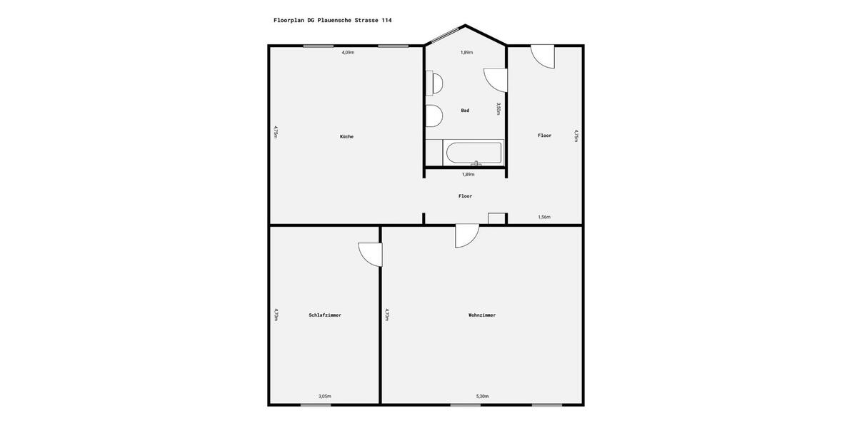 Etagenwohnung Gera Alt-Bieblach - 2 Zimmer, 75 m&sup2;, 449&euro; | Angebot:26698306